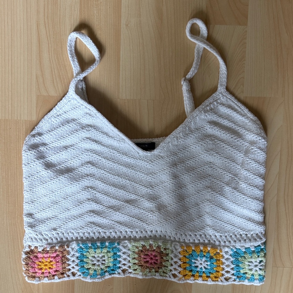 Forever 21 white crochet crop top